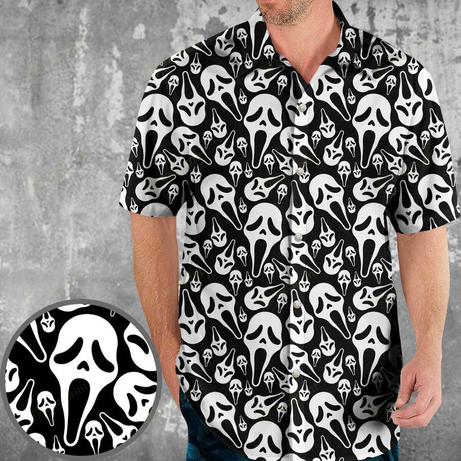 Other GHOSTFACE HORROR MOVIE PATTERN HALLOWEEN HAWAIIAN SHIRT Size US L / EU 52-54 / 3 - 1 Thumbnail