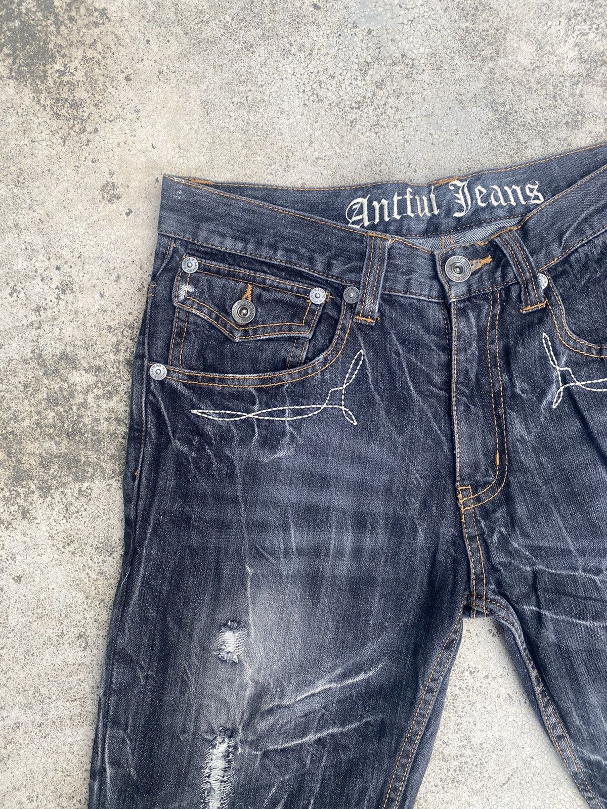 If Six Was Nine × Japanese Brand Flare Jeans Antful Distressed Clawmark Splash Size US 30 / EU 46 - 8 Thumbnail