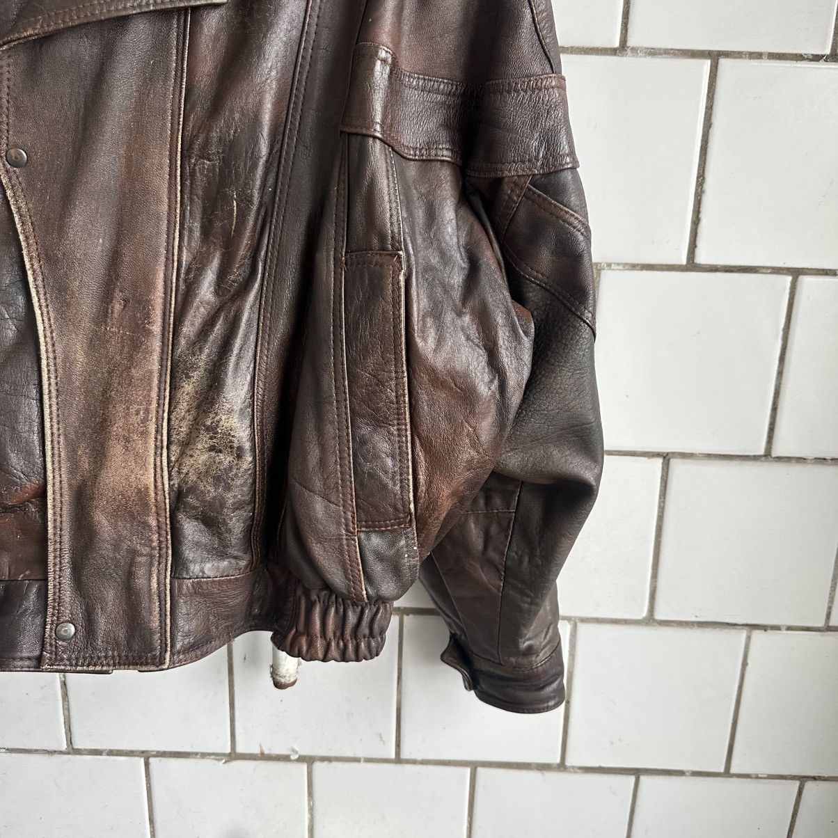 Japanese Brand × Leather Vintage Japanese Style Leather Jacket 90s Crazy Fit Y2K Size US M / EU 48-50 / 2 - 4 Thumbnail