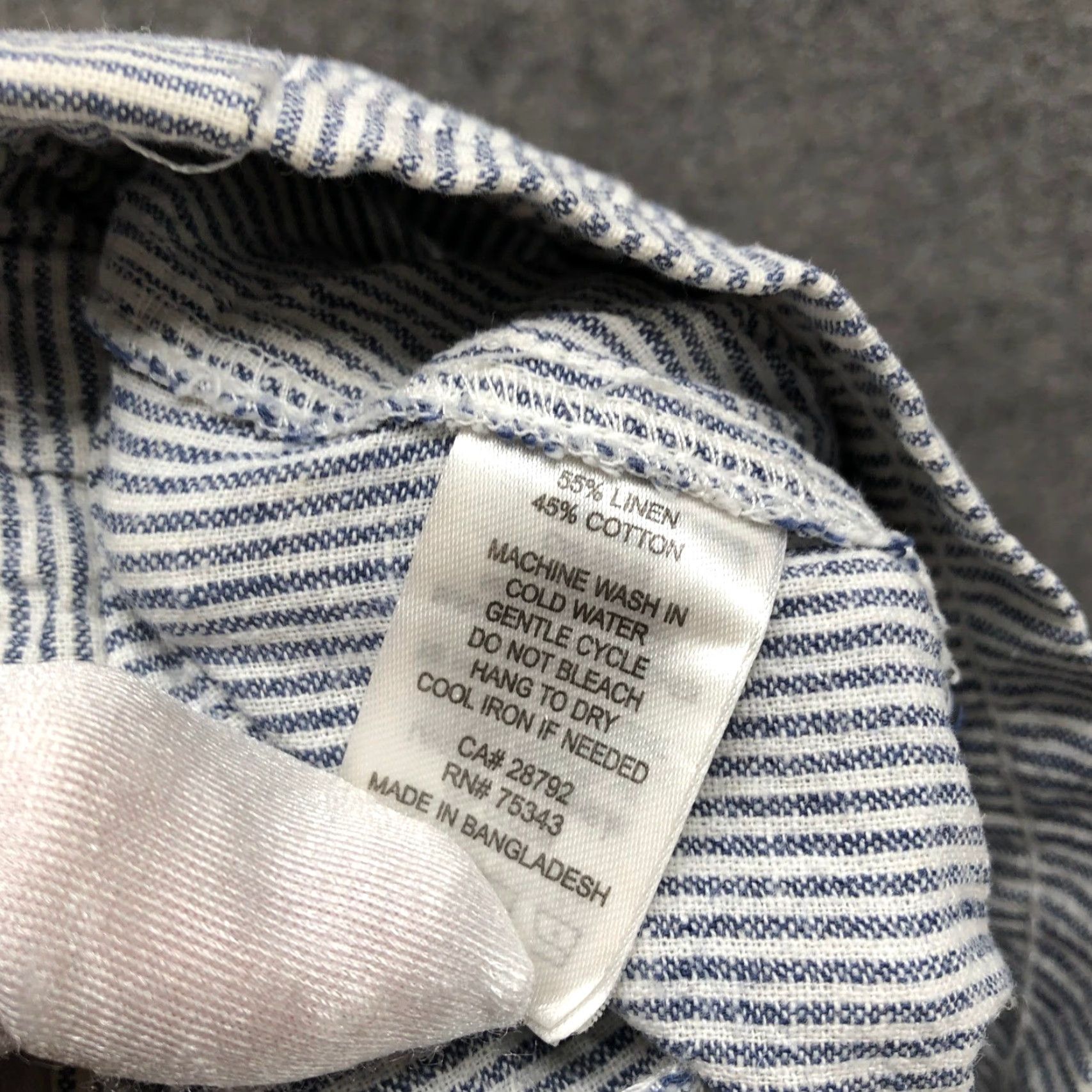 Vintage Artisan NY Cotton Linen Pants Womens 6 Pull On Blue White Stripe Wide Leg Ankle Size 28" / US 6 / IT 42 - 4 Thumbnail