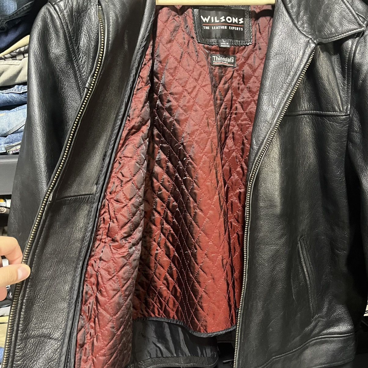 Wilsons Leather VINTAGE 90s WILSON LEATHER JACKET FULL ZIP BLACK SIZE LARGE Size US L / EU 52-54 / 3 - 8 Thumbnail