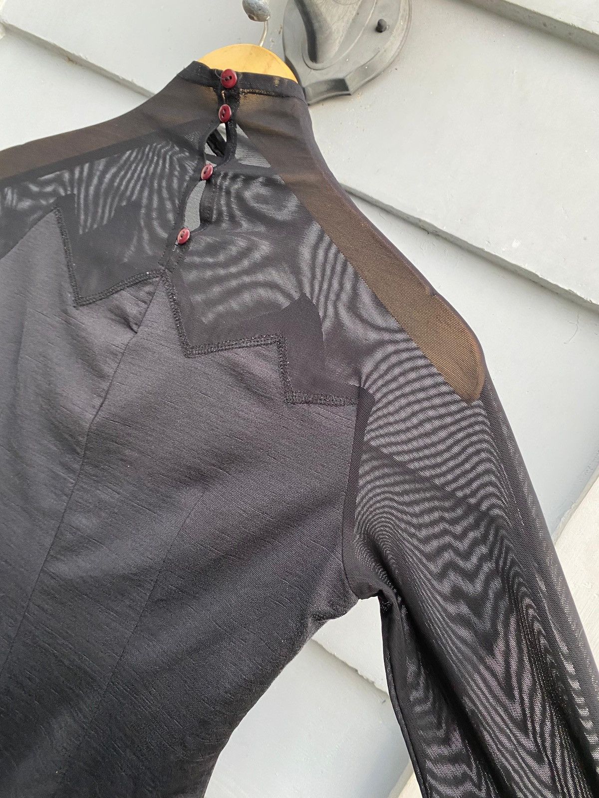 Japanese Brand Paola Dark Romantic Mesh Top Japan Leaves & Embellishments Size S / US 4 / IT 40 - 12 Thumbnail