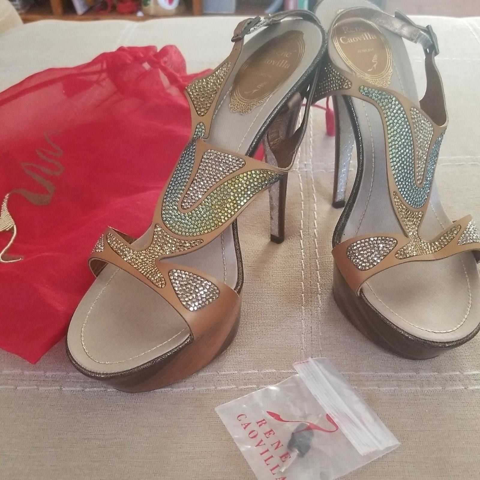 Rene Caovilla Rene Caovilla Venezia Swarovski Crystal Shoes Heels sz 8.5 Size US 8.5 / IT 38.5 - 2 Thumbnail