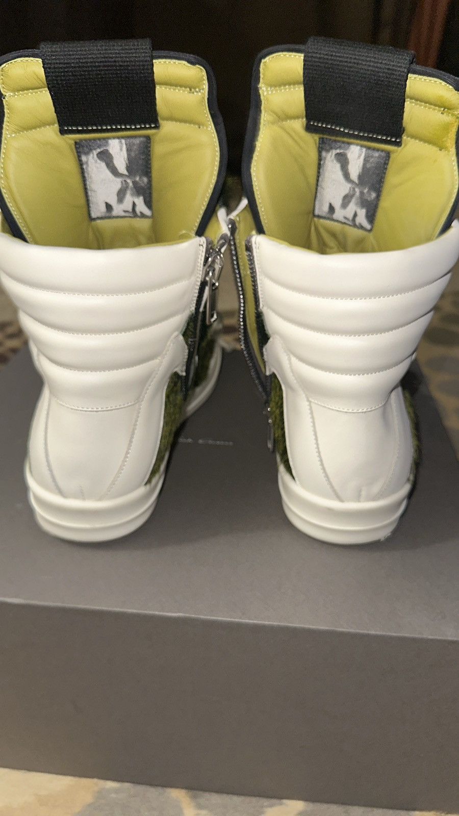 Rick Owens Rick Owens Pony Hair Acid Milk/“Grinch” Geobaskets Size US 9 / EU 42 - 4 Thumbnail