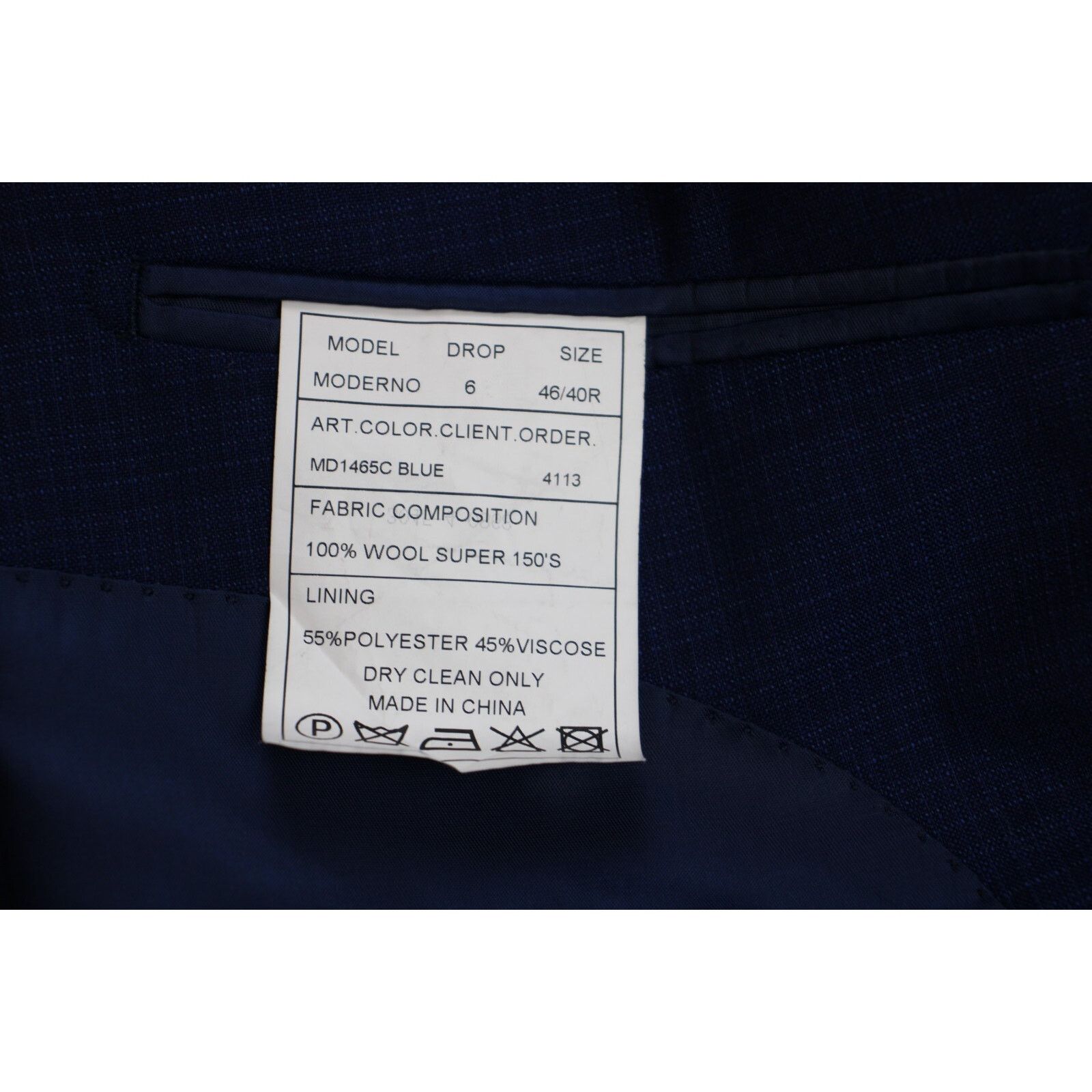 Suitsupply Max Davoli Blazer Mens 46R Blue Plaid Wool 2 Button Size 46R - 4 Thumbnail