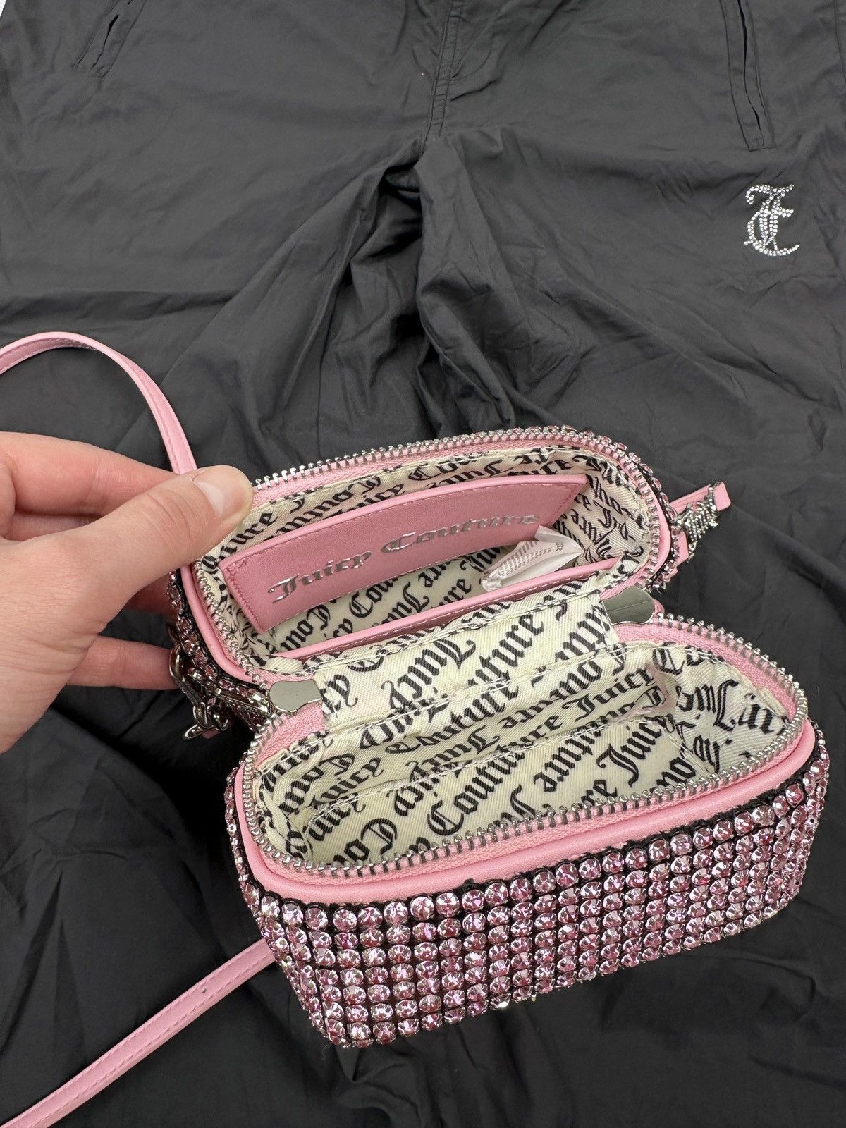 Juicy Couture JUICY COUTURE Melanie Diamante Crystal Pink Crossbody Bag Size ONE SIZE - 11 Thumbnail