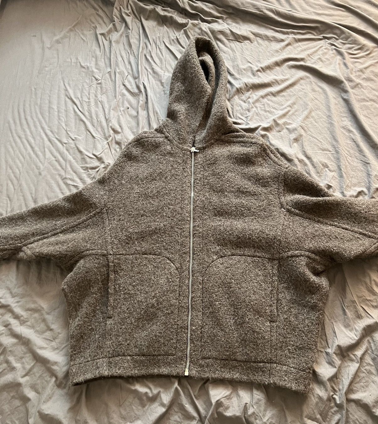 image of Rick Owens Alpaca Wool Jacket in Brown, Men's (Size Medium)