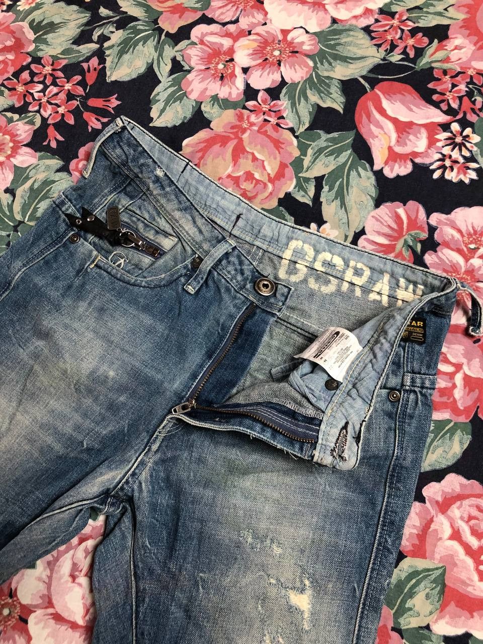 G-Star × Vintage Vintage Jeans Faded Wide Japanese Hype Size 24" / US 00 / IT 34 - 13 Thumbnail