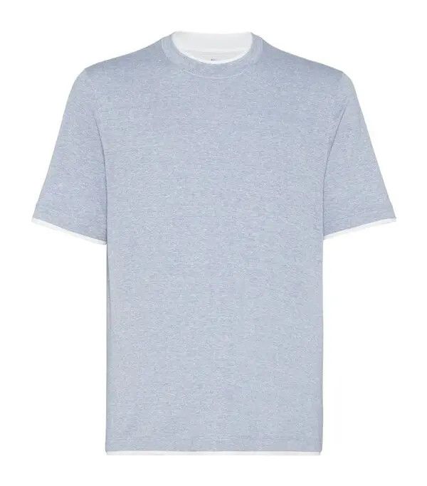 Brunello Cucinelli o1la1rc1a0425 T-Shirt in Blue Size US M / EU 48-50 / 2 - 1 Thumbnail