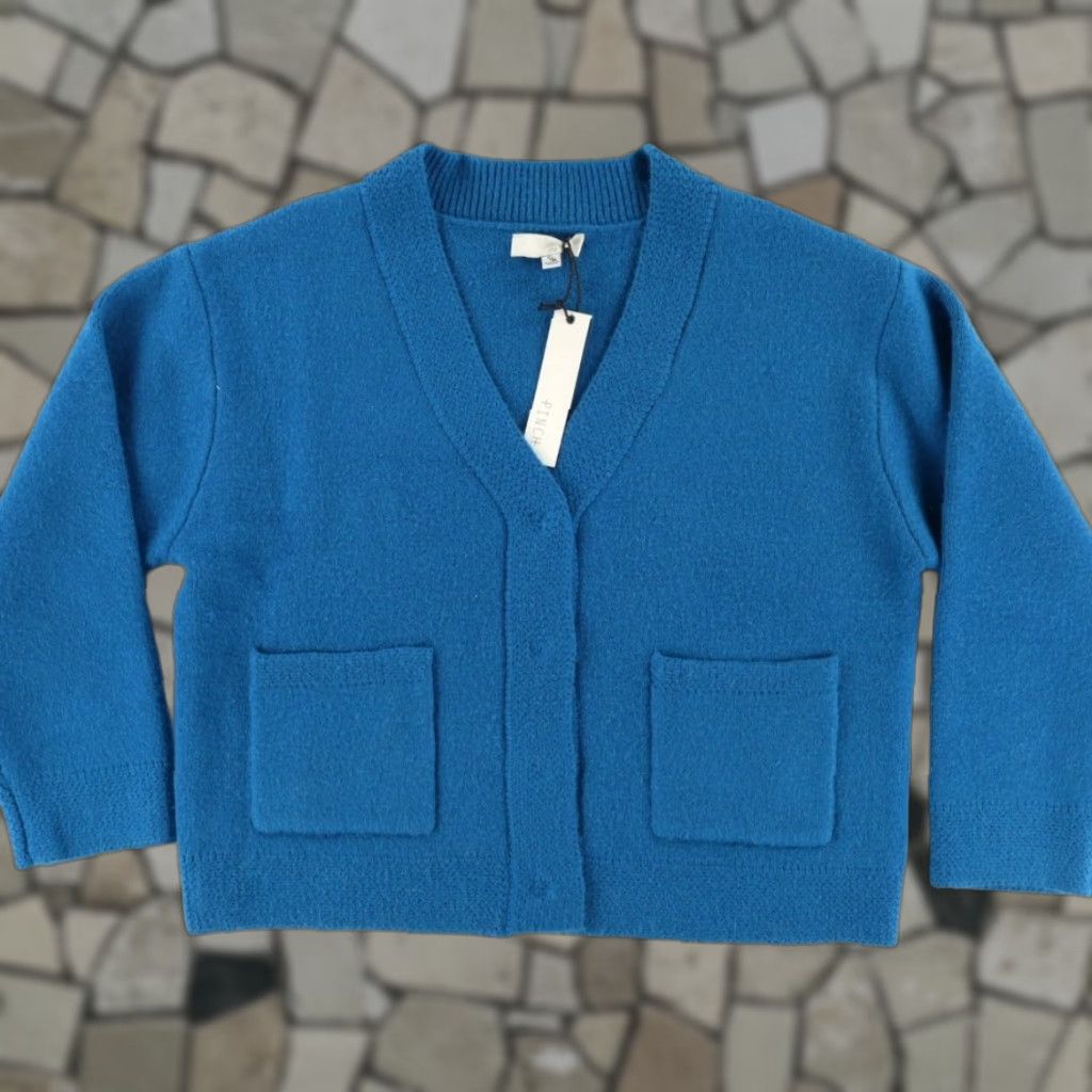 Vintage Pinch Oversized Cardigan V-Neck Sweater Shirt Peacock Women S/M Size S / US 4 / IT 40 - 1 Thumbnail