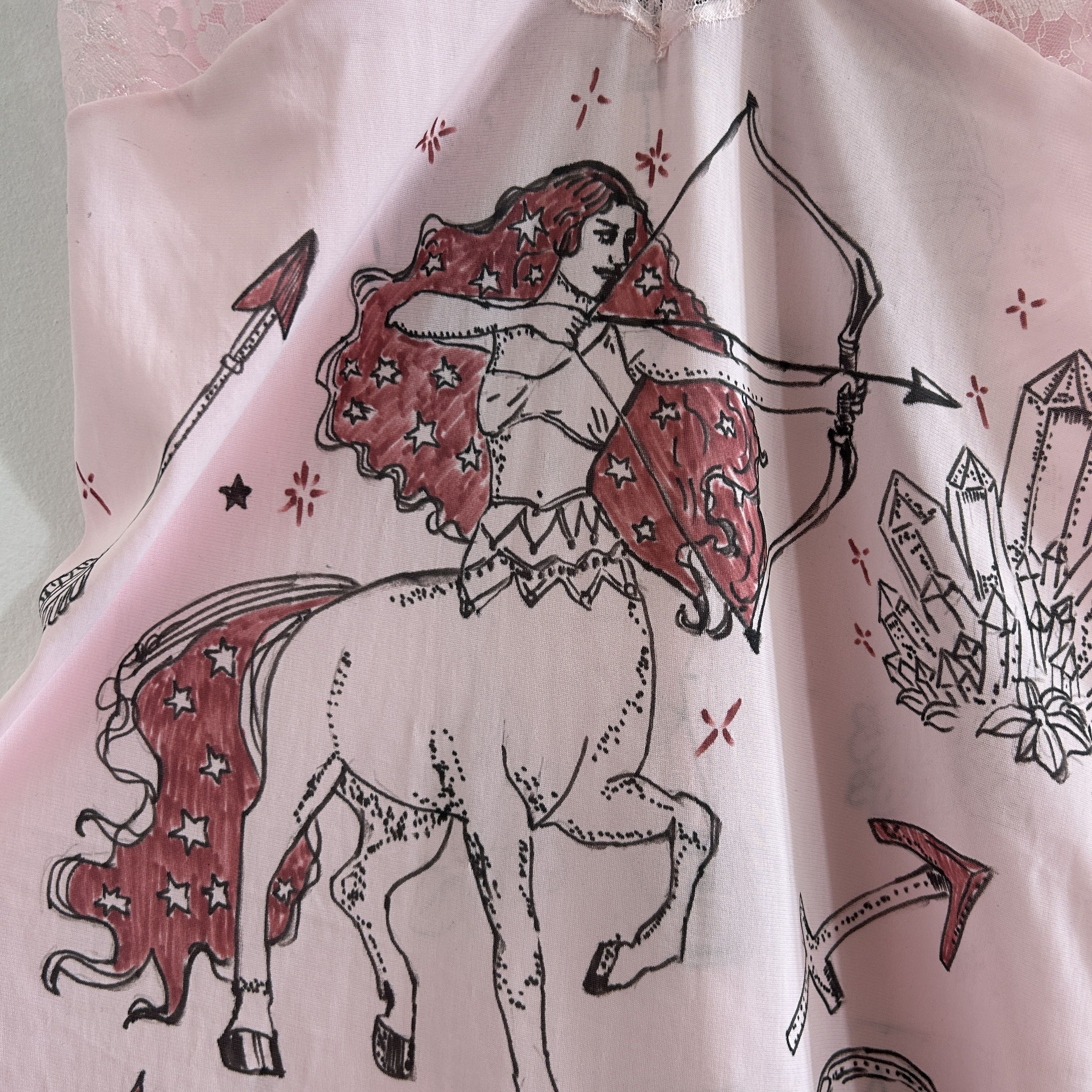 Custommade Handpainted Sagittarius Slip Dress Size L / US 10 / IT 46 - 10 Thumbnail