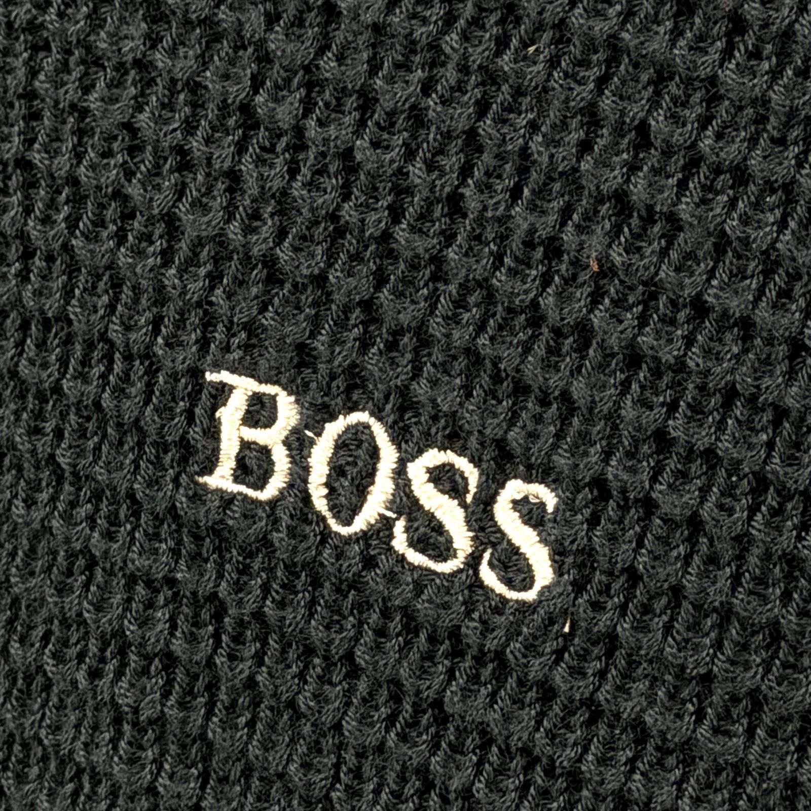 Hugo Boss Navy Blue 100% Cotton Textured Knit Hooded V-Neck Sweater Size US S / EU 44-46 / 1 - 2 Thumbnail