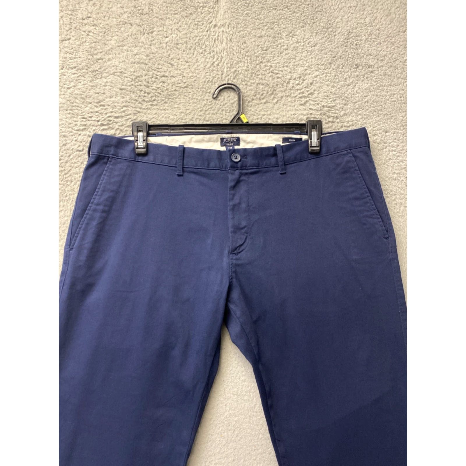 J.Crew J.CREW Men's Navy Chino Pants 36x32 Straight Fit Tech Stretch Flat Front Casual Size US 36 / EU 52 - 2 Thumbnail