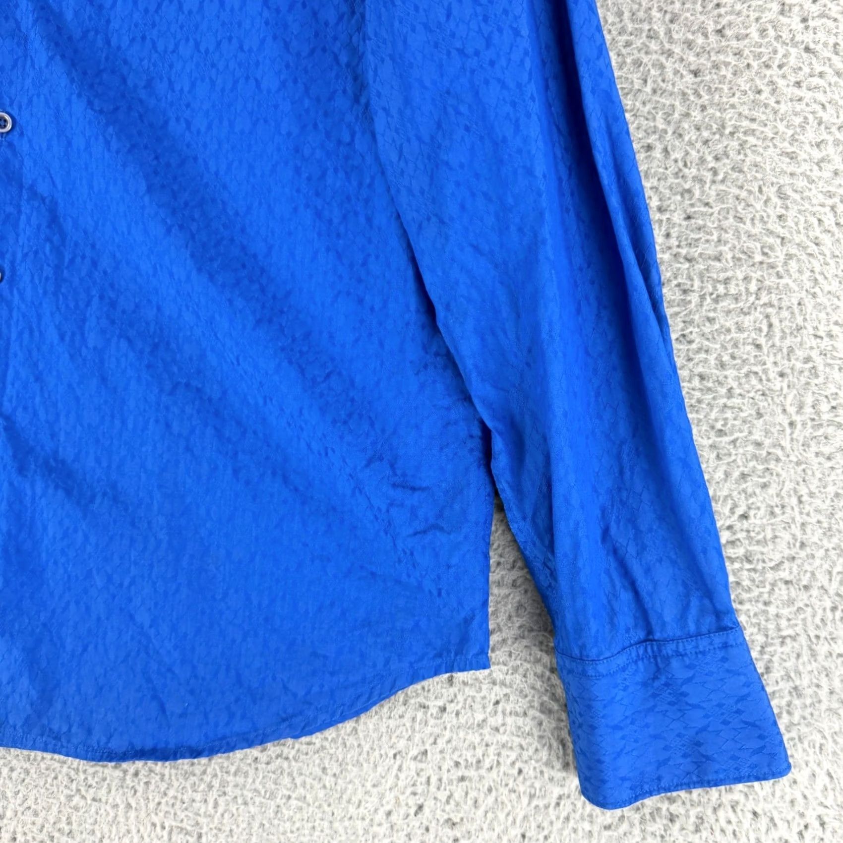 Robert Graham Robert Graham Shirt Mens 2XL Blue Jacquard Long Sleeve Button Down Classic Fit Size US XXL / EU 58 / 5 - 3 Thumbnail
