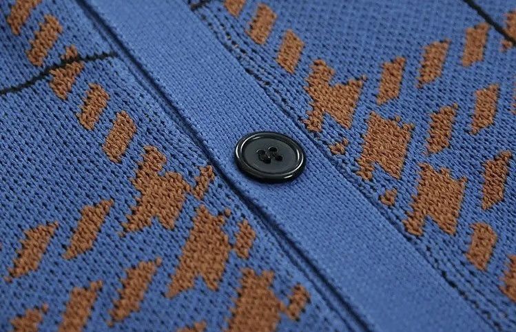 Japanese Brand Stylish Leisure Knitted Printed Buttons Cardigan Size US M / EU 48-50 / 2 - 7 Thumbnail