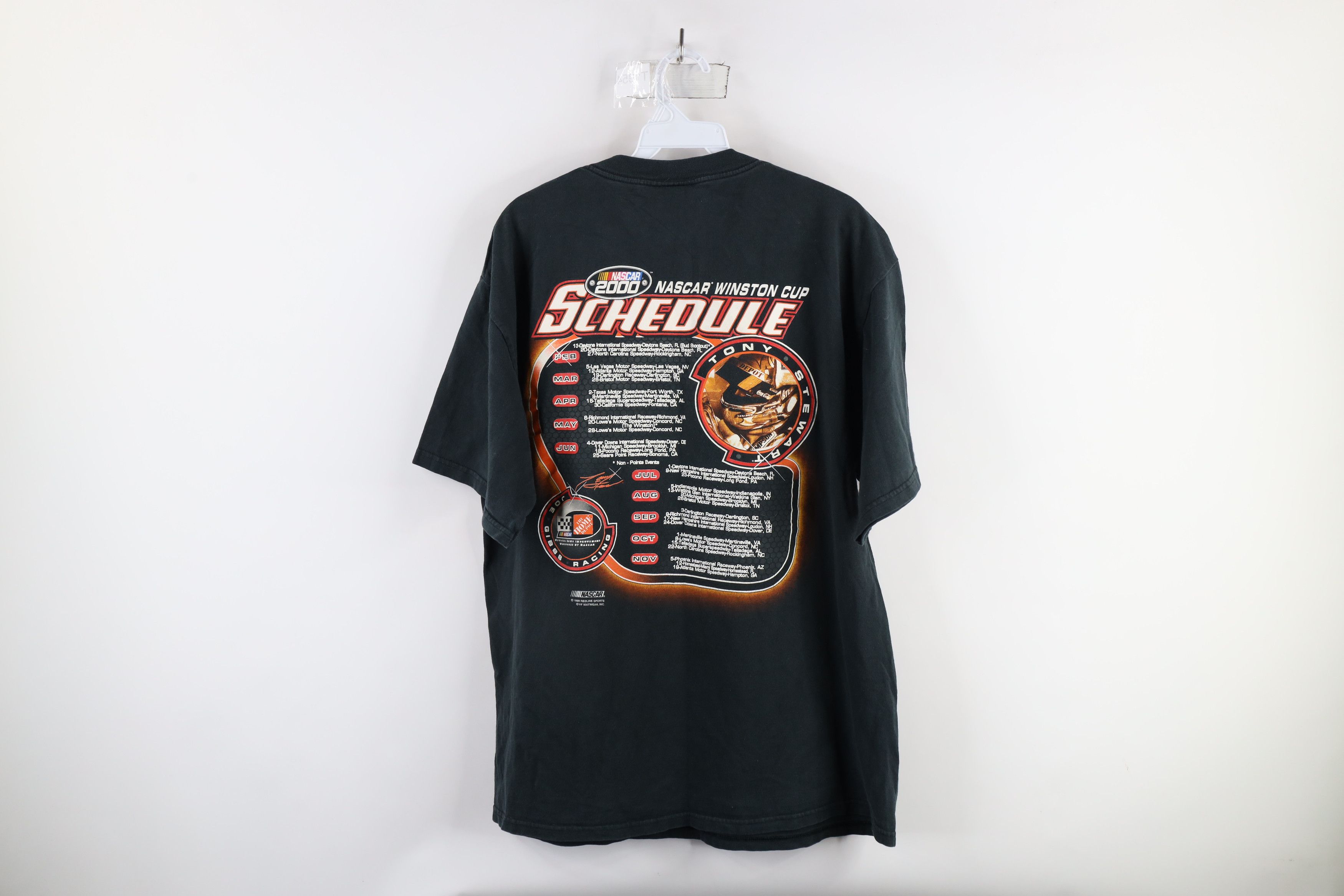 Vintage Vintage Y2K 2000 NASCAR Tony Stewart Racing T-Shirt Black Size US L / EU 52-54 / 3 - 13 Thumbnail