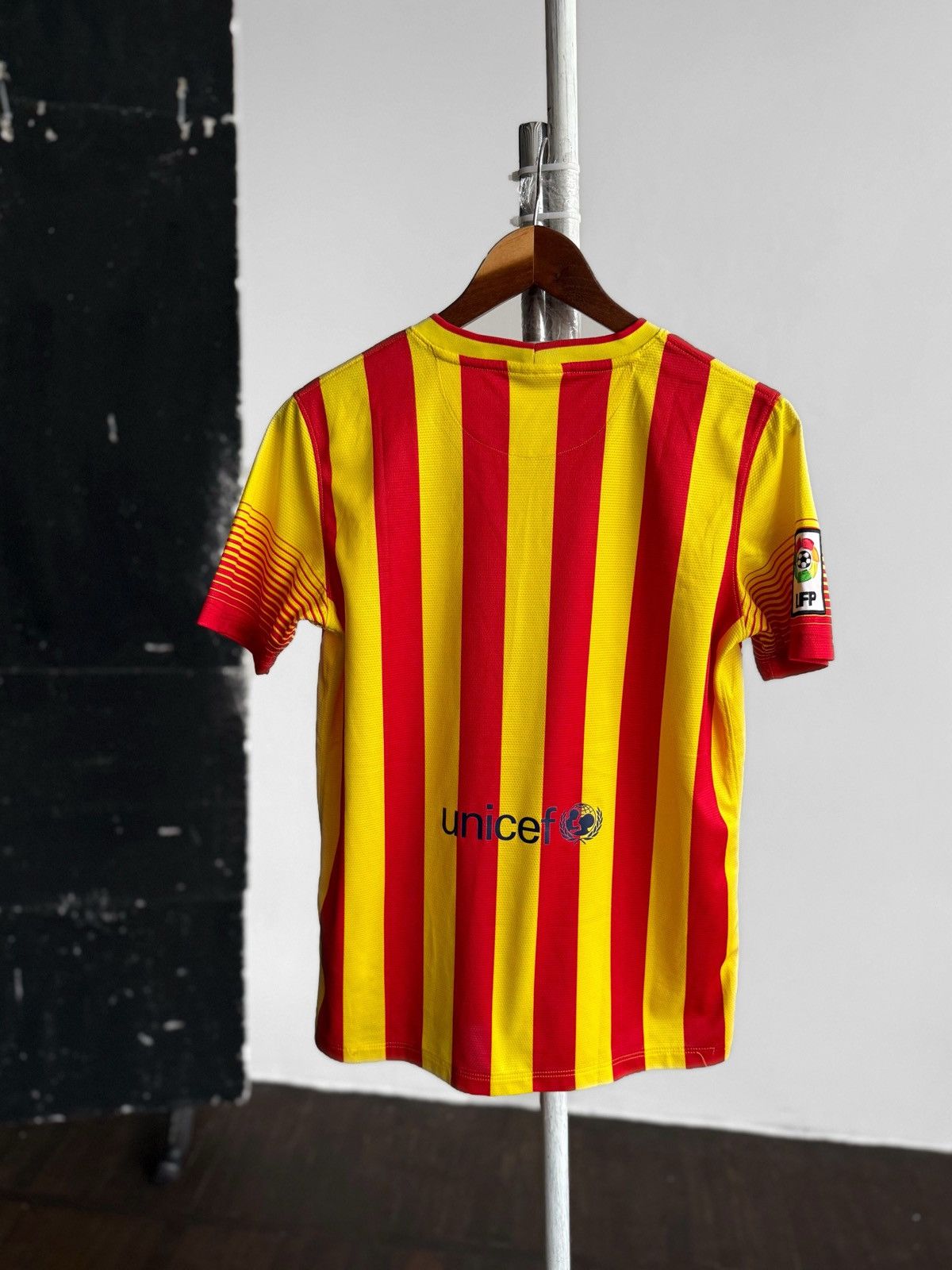 Nike Nike x FC Barcelona Mens Soccer Jersey Yellow Red Striped Size US XS / EU 42 / 0 - 2 Thumbnail
