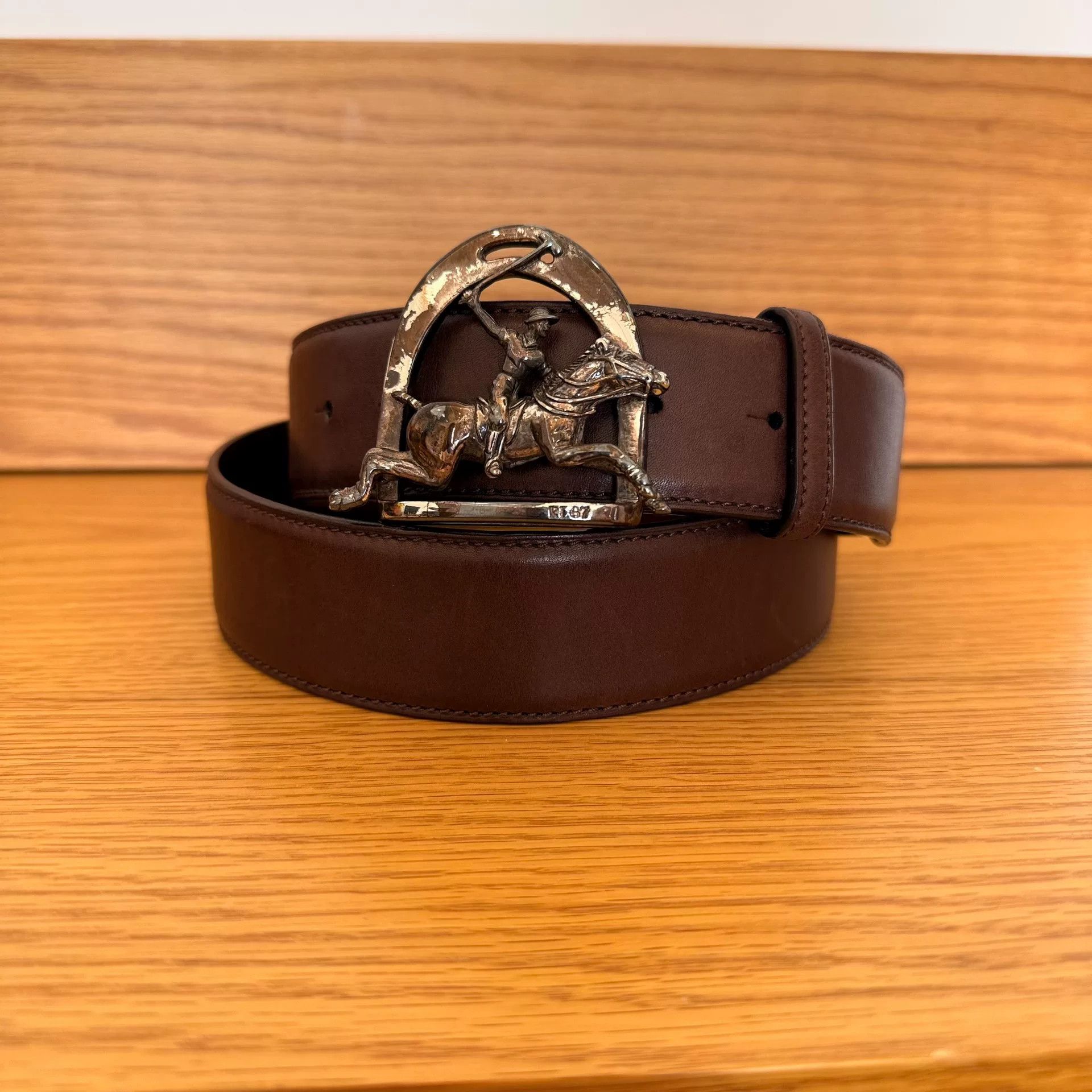 RLX Ralph Lauren Vintage Italian Alloy Buckle Polo Belt Size ONE SIZE - 1 Thumbnail