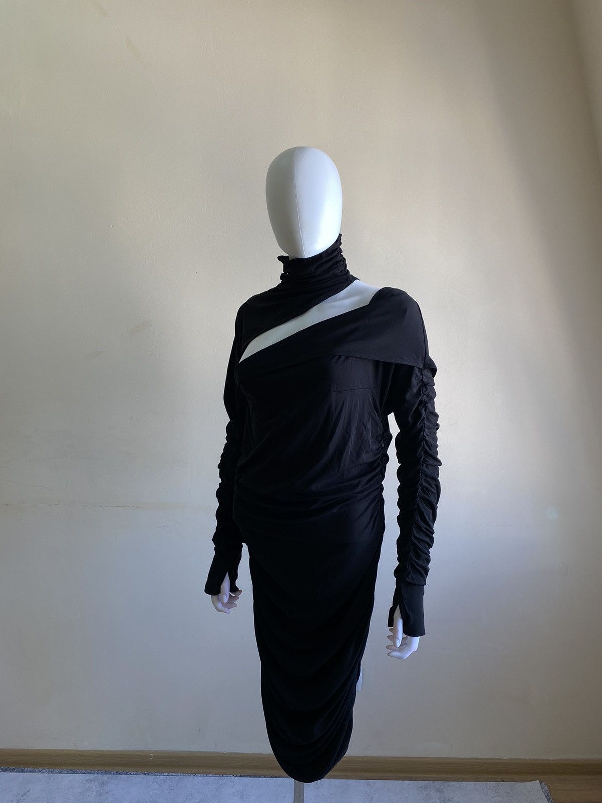 Mugler MUGLER X H&M Gathered One Shoulder Mini Dress Size XL Size XL / US 12-14 / IT 48-50 - 10 Thumbnail