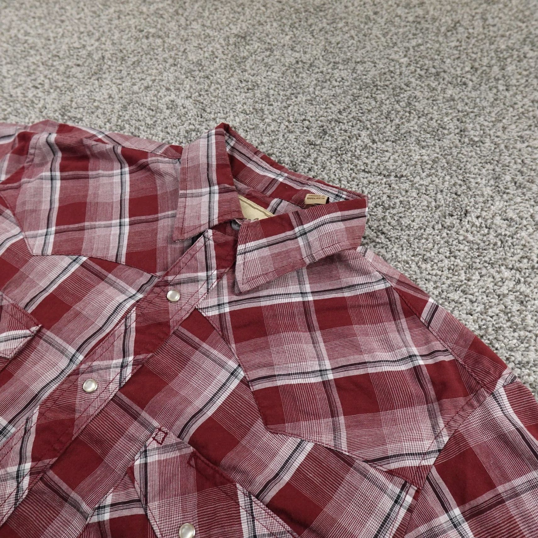 Wrangler VINTAGE Wrangler Shirt Mens L Red Plaid Western Pearl Snap Up Long Sleeve Cowboy Rodeo Size US L / EU 52-54 / 3 - 2 Thumbnail