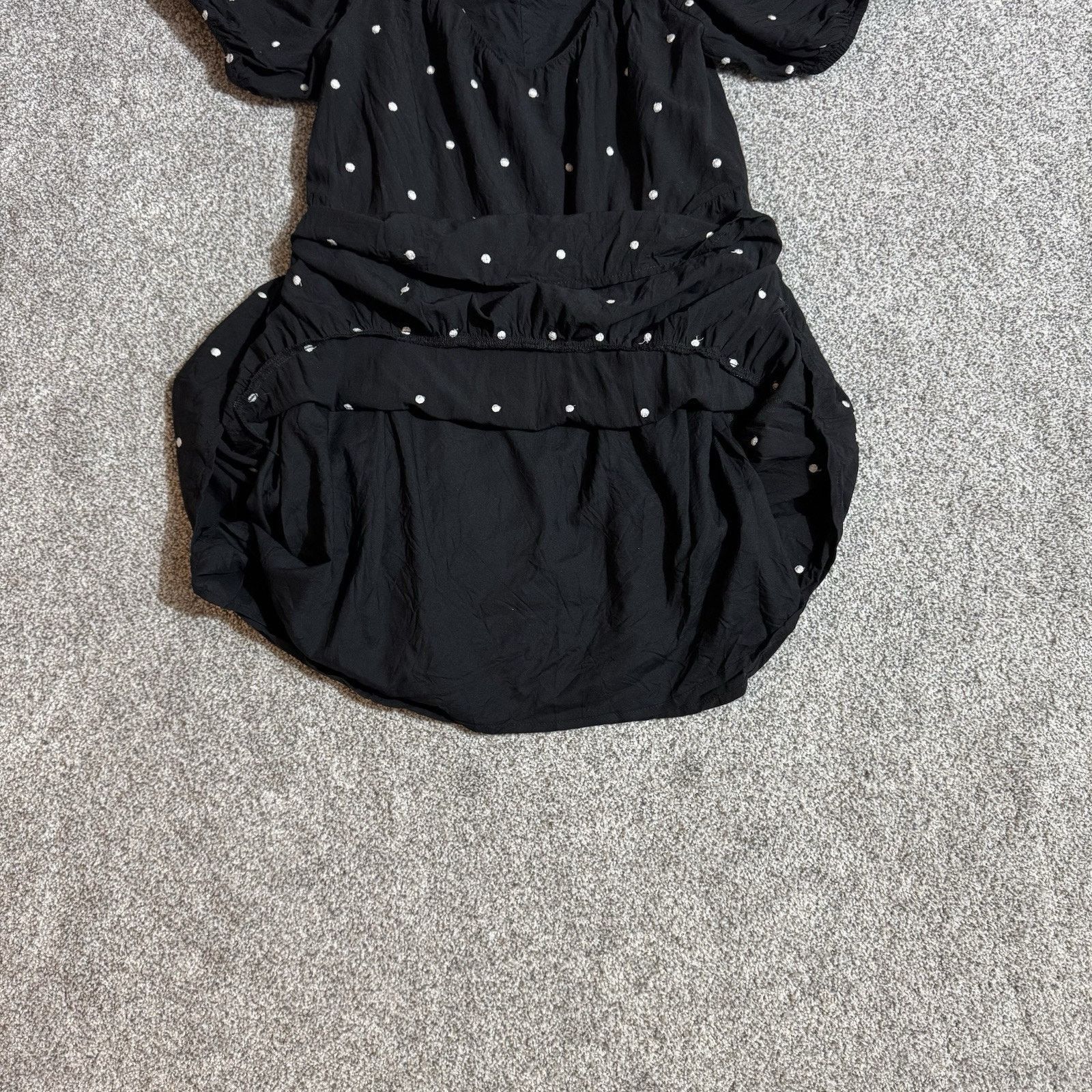 Loft Loft Dress Small Petite Embroidered Dots Puff Sleeve Tiered Size S / US 4 / IT 40 - 6 Thumbnail