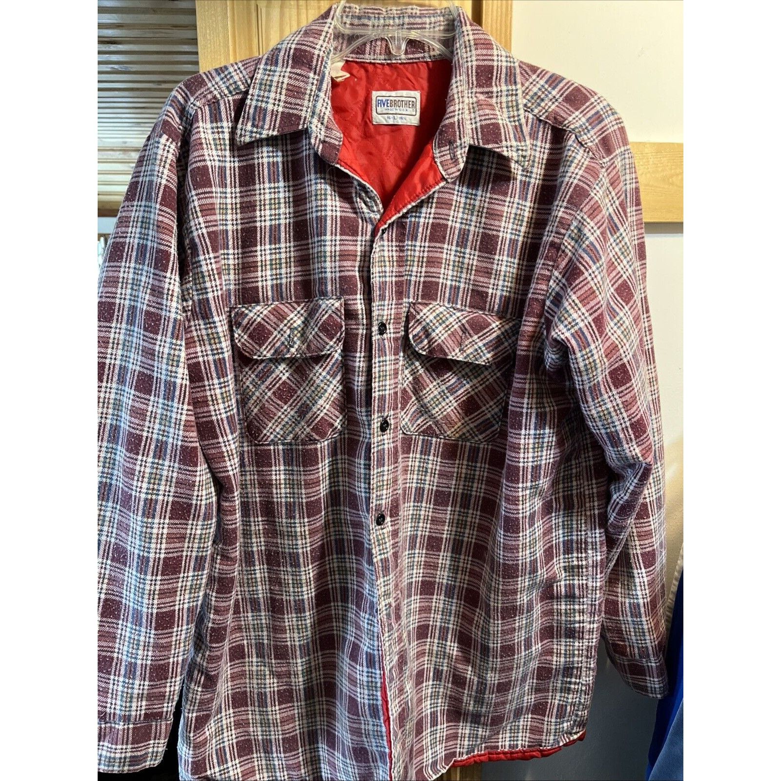 FiveBrother VTG Five Brother Flannel Shirt Men Large 16 Cotton Polyester Size US XL / EU 56 / 4 - 2 Thumbnail