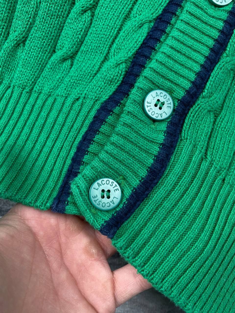 Lacoste Vintage Lacoste Chemise Cable Knit Sweater Cardigan Size US L / EU 52-54 / 3 - 5 Thumbnail