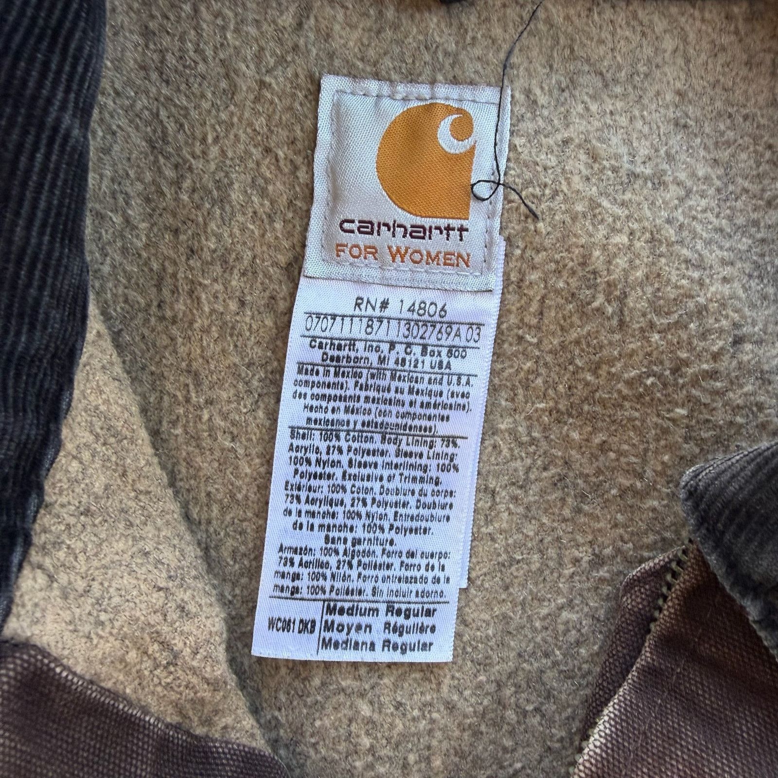 Carhartt × Vintage Carhartt WOMENS WC061 DKB brown faded work wear jacket Size US M / EU 48-50 / 2 - 4 Thumbnail