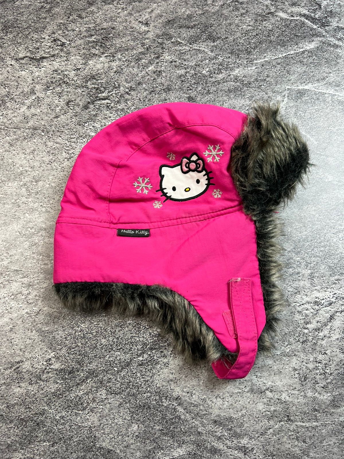 Pre-owned Vintage Y2k Hello Kitty Sanrio Japan Style Cute Fuzzy Trapper Hat In Pink