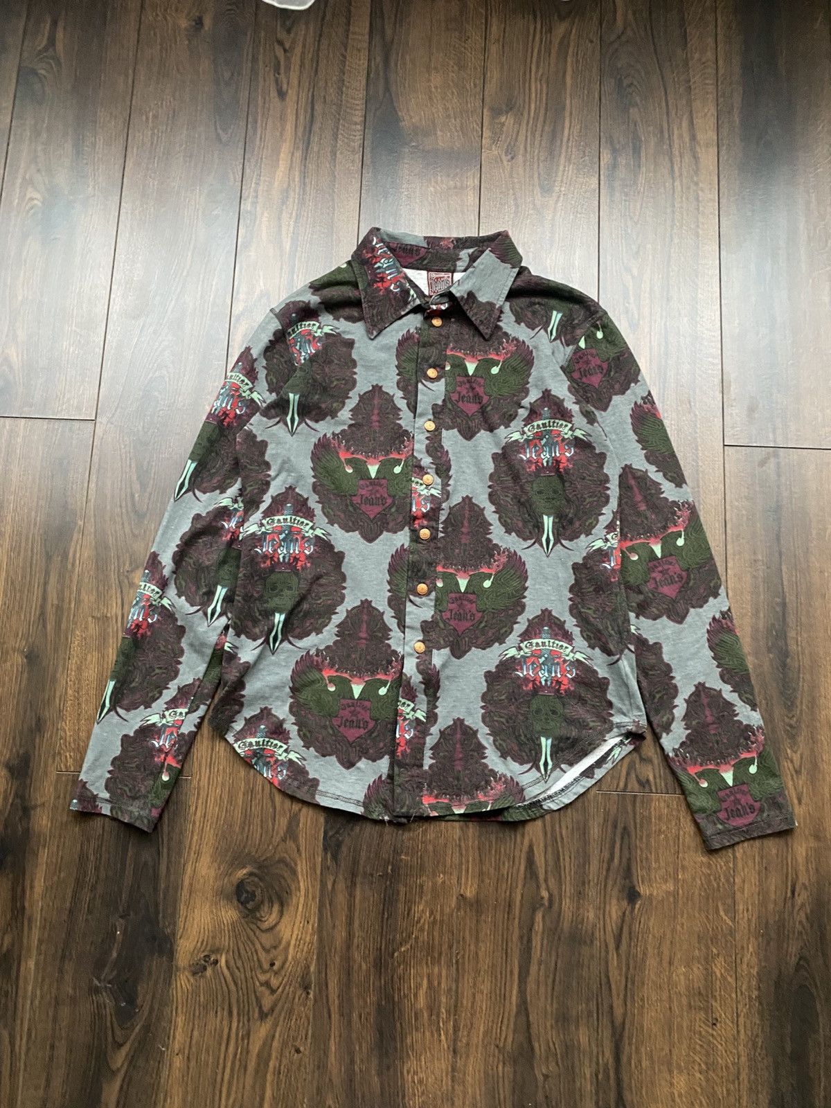 Jean Paul Gaultier Jean Paul Gaultier AW1997 king Overall Print Button Up Shirt Size US M / EU 48-50 / 2 - 2 Thumbnail