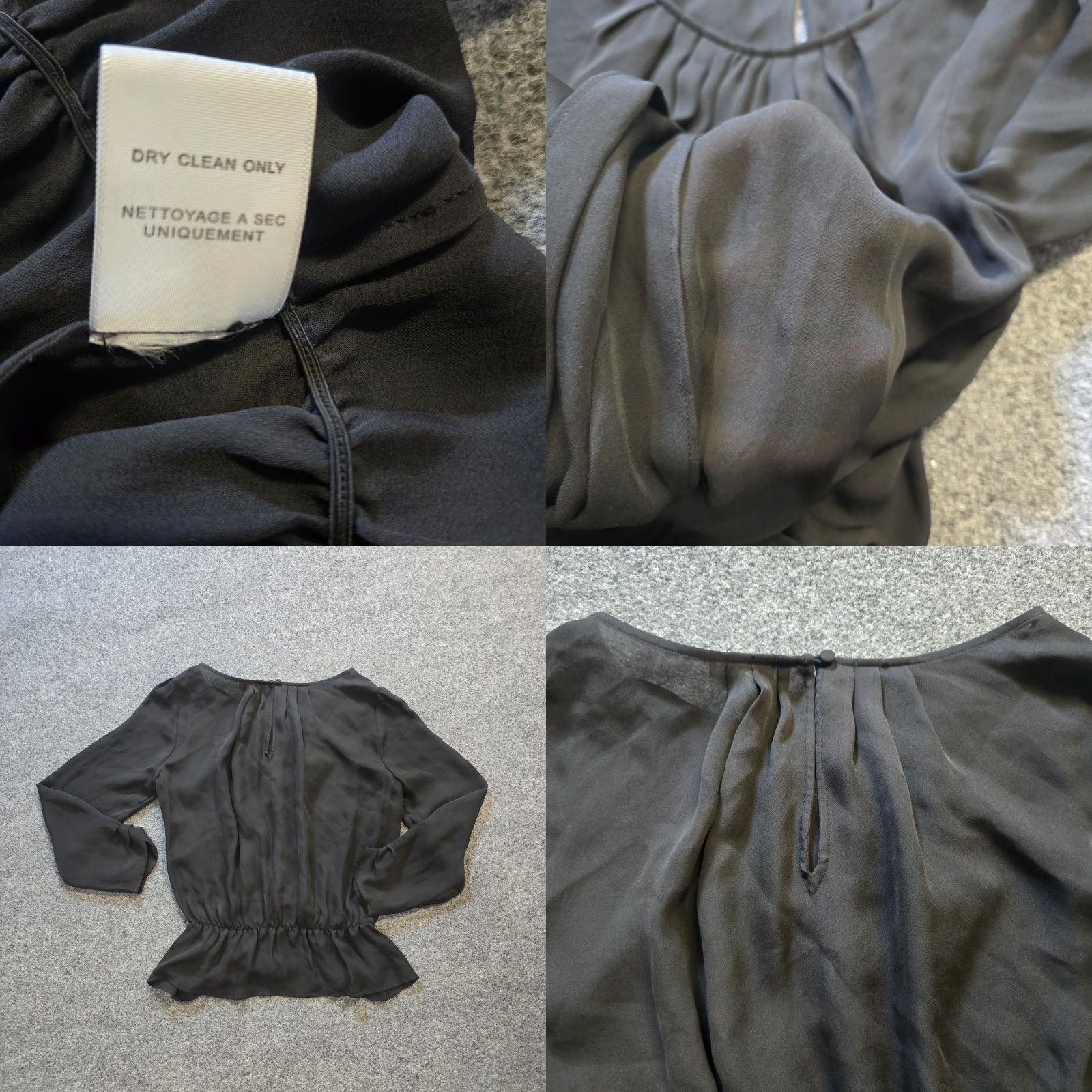Joie JOIE Top Blouse Womens Size S Black Silk Peplum Pleated Lightweight Capsule Minimal Casual Business Size S / US 4 / IT 40 - 8 Thumbnail