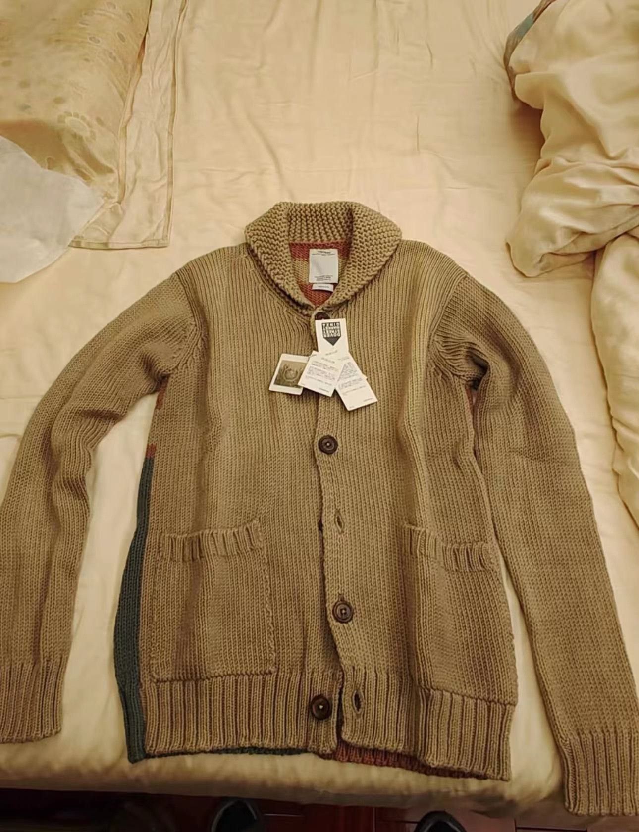 Visvim VISVIM Beige Mud-Dyed Cross Cardigan Size US L / EU 52-54 / 3 - 1 Thumbnail