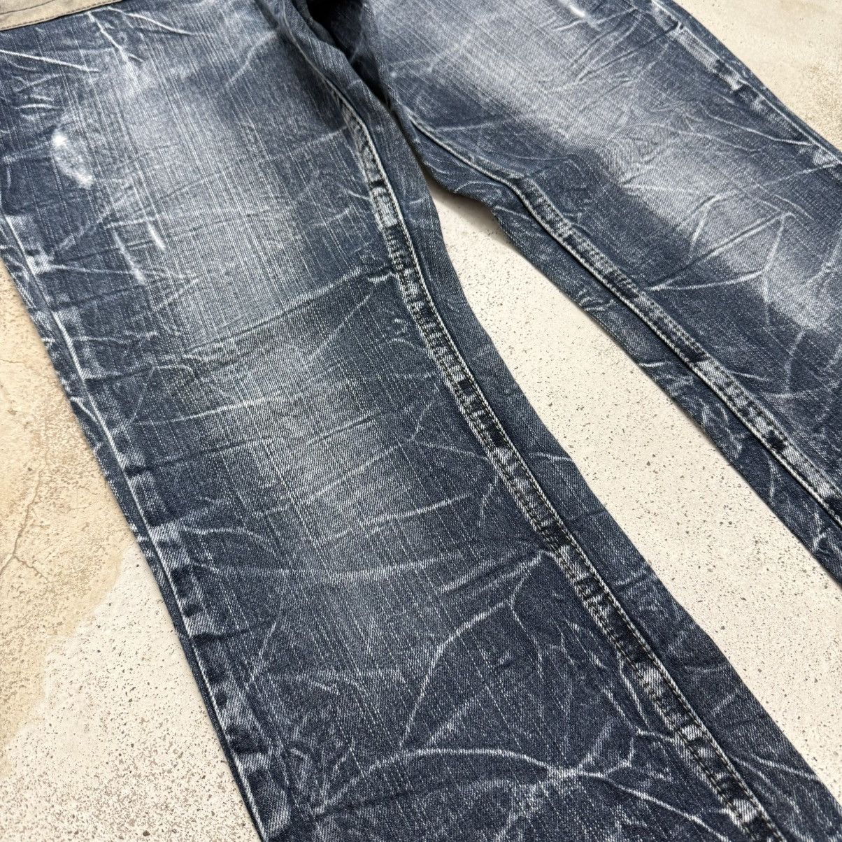 Japanese Brand Blow By Blue Crazy Y2K Whisker Washed Denim Pants Size US 31 - 5 Thumbnail