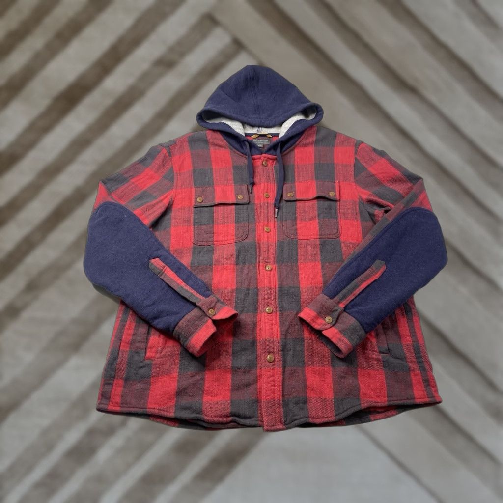 Vintage LL Bean Signature Hooded Shirt Mens Large Slim Plaid Heritage Textured Flannel Shirt Size US L / EU 52-54 / 3 - 1 Thumbnail