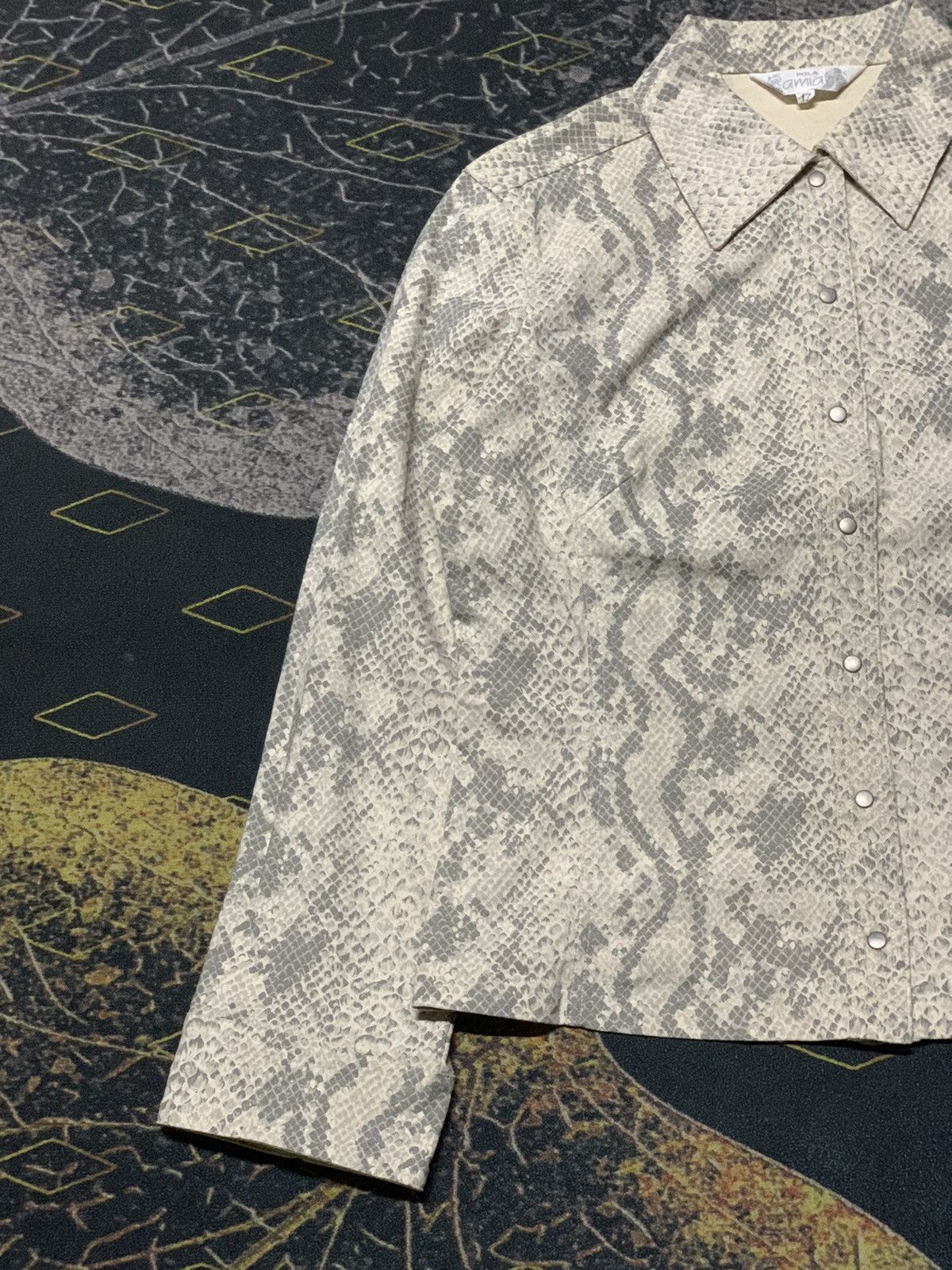 If Six Was Nine × Japanese Brand × Yasuyuki Ishii 💥ARCHIVE💥 Vintage Pola Amian Python Skin Design Snap Button Size US S / EU 44-46 / 1 - 5 Thumbnail