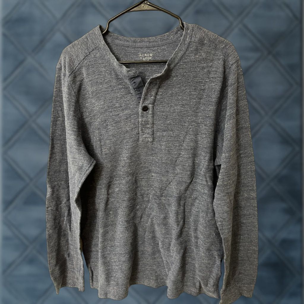 J.Crew J.Crew Sweater Mens XL Rugged Cotton Henley Slim Blue Crew Neck Knit Casual Modern City Preppy Size US XL / EU 56 / 4 - 1 Thumbnail