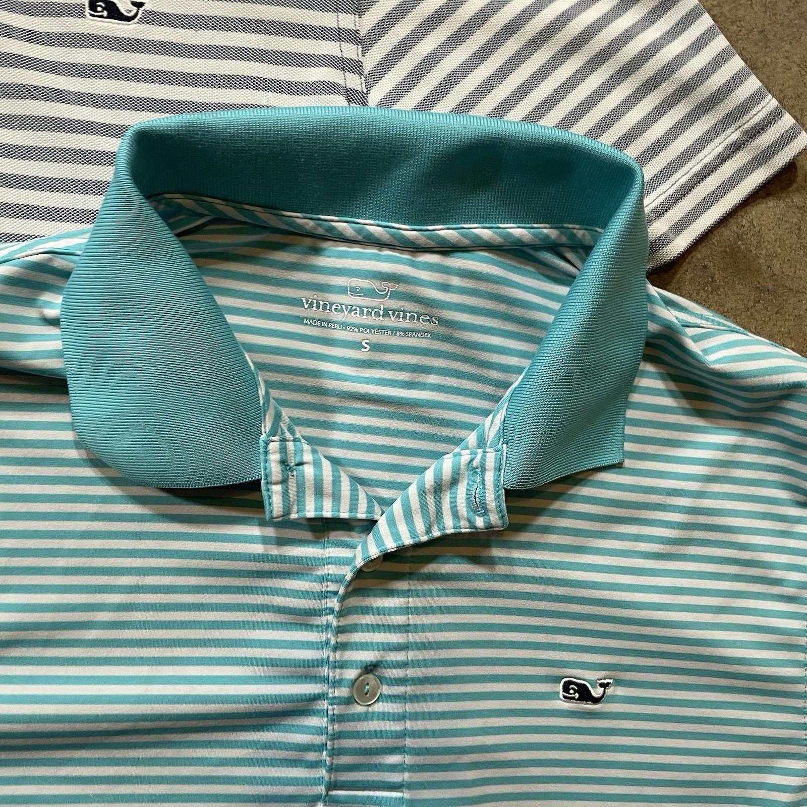 Vineyard Vines X3 Vineyard Vines Shirt Mens Polo Striped Stretch Golf Size US L / EU 52-54 / 3 - 8 Thumbnail