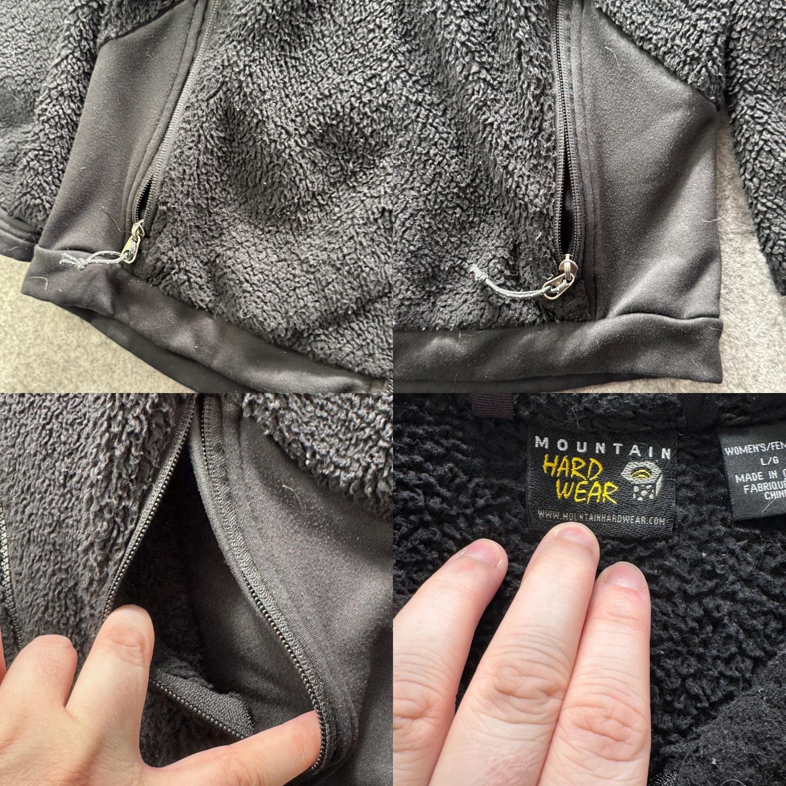 Mountain Hardwear Mountain Hardwear Jacket Womens Large Black Sherpa Fleece Full Zip Hiking Warm Winter Size L / US 10 / IT 46 - 8 Thumbnail