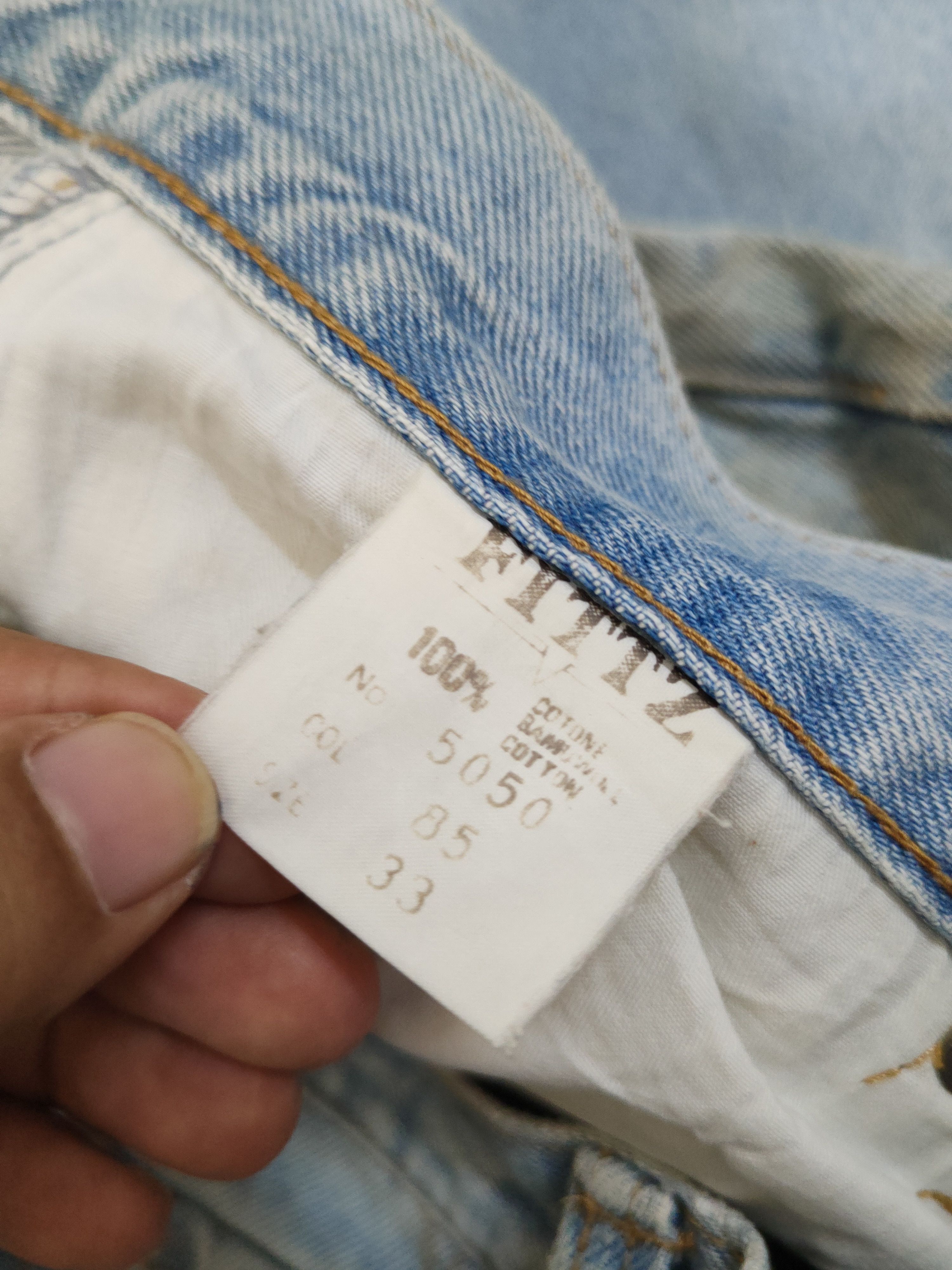 Japanese Brand Fittz Light Blue Distressed Ripped denim Jeans #W1692 Size US 33 - 15 Thumbnail