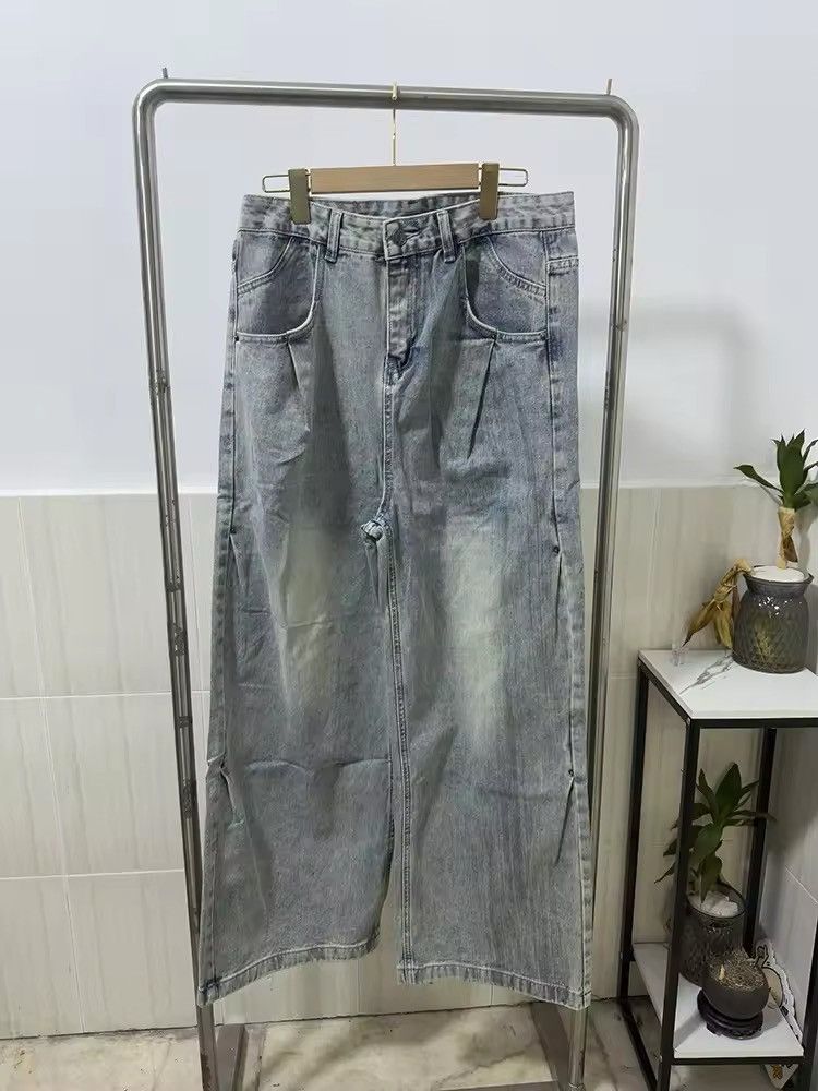 Japanese Brand × Jean Distressed Embroidered Wide Leg Denim Size US 31 - 3 Thumbnail