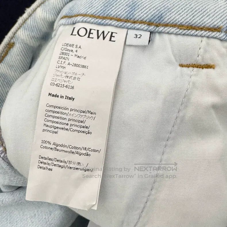 Loewe Loewe Blue Turn-up Leather Patch Logo Jeans Size US 32 / EU 48 - 5 Thumbnail