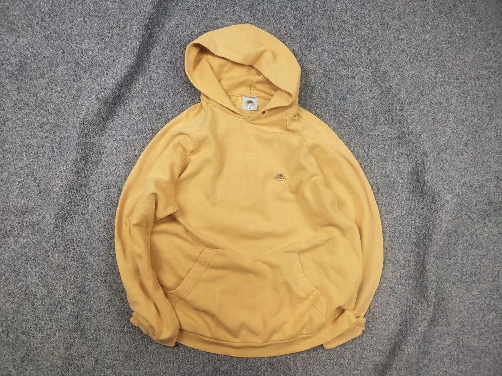 Fruit Of The Loom Vintage 90's fruit of the loom USA Logo Yellow Blank Hoodie Size US L / EU 52-54 / 3 - 1 Thumbnail
