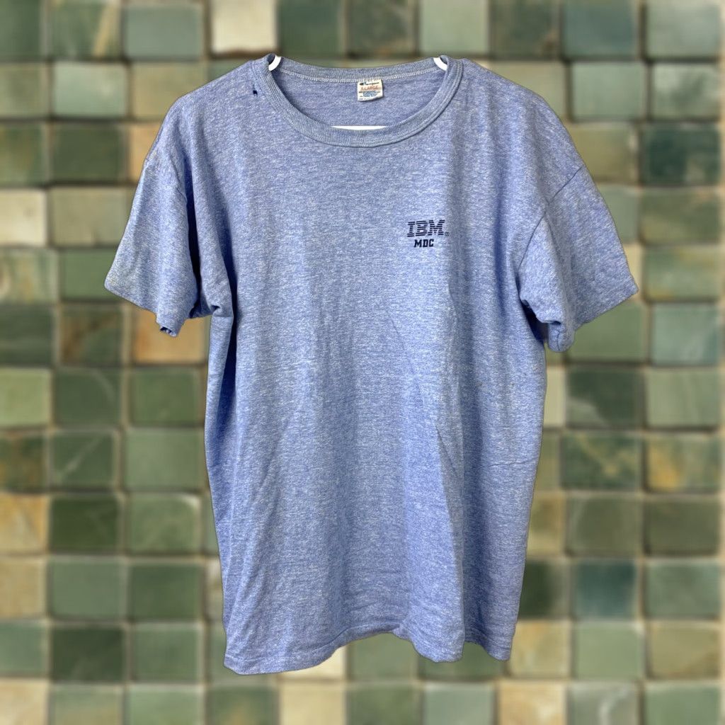 Champion VINTAGE Champion Marled Blue Ringer T-Shirt XL Men Size XL Short Sleeve 1980s Sportswear/Beach Size US XL / EU 56 / 4 - 1 Thumbnail
