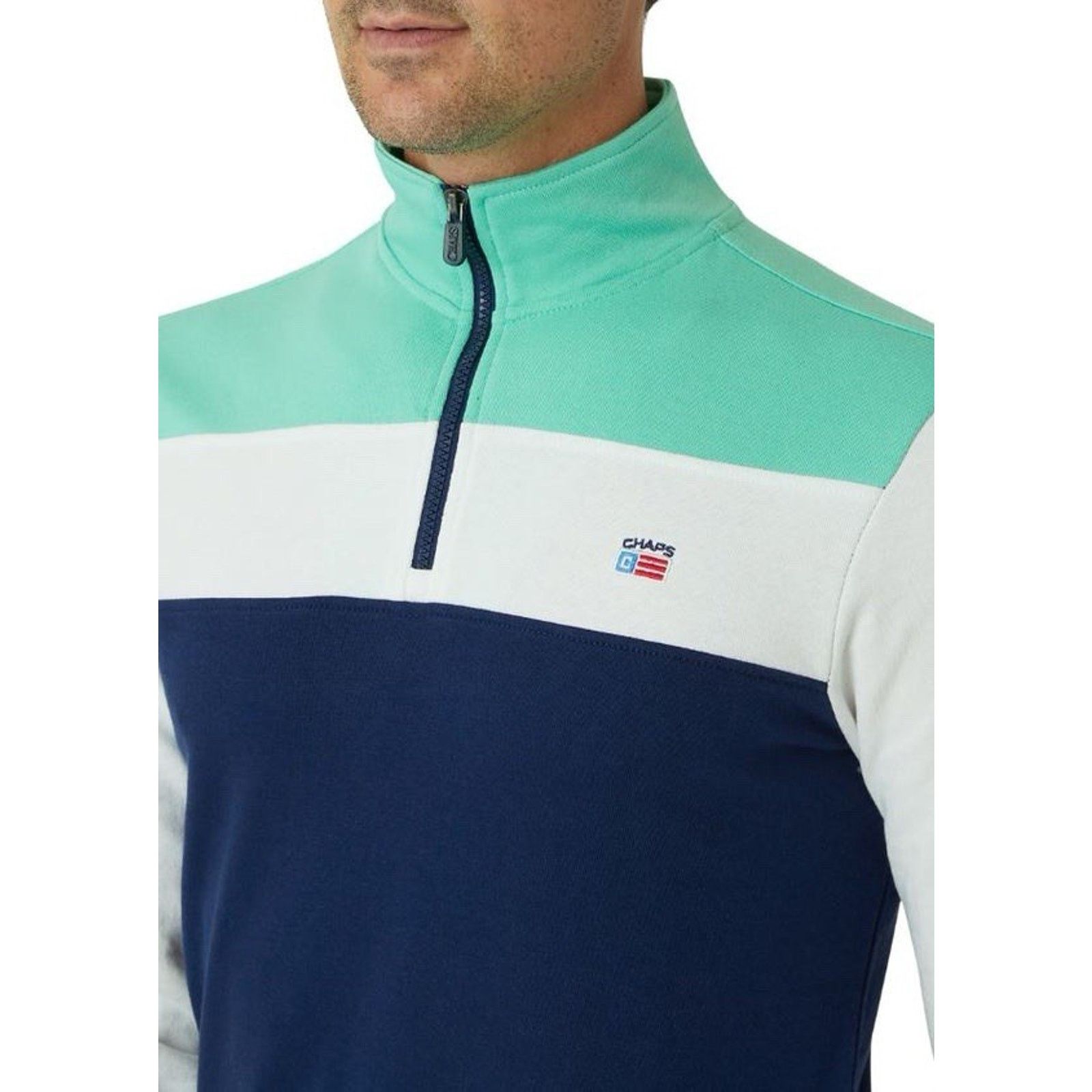 Chaps Chaps Color Block Fleece 1/4 Zip Sweatshirt XL Coastal Y2K Size US XL / EU 56 / 4 - 3 Thumbnail