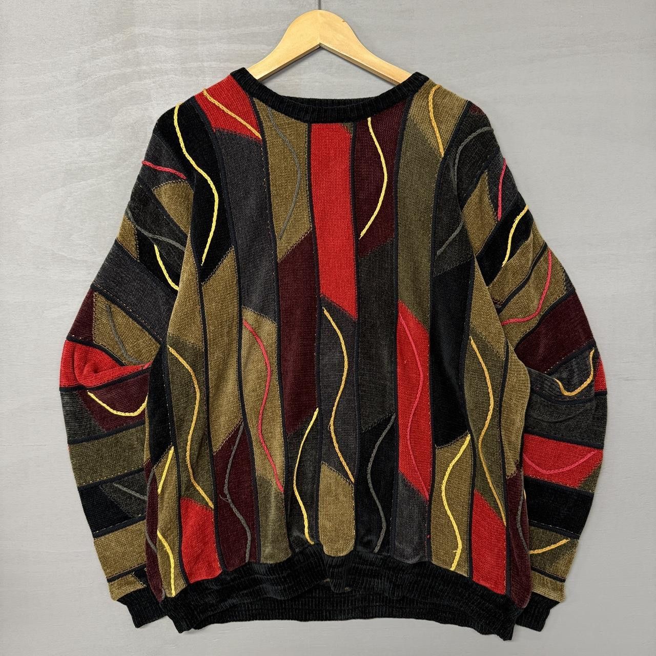 Norm Thompson Vintage 3D Knit Muticolor Retro Sweater Large - www 