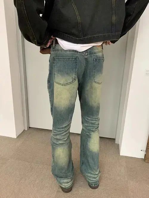 Jean Vintage distressed washed corrugated bootcut jeans Size US 34 / EU 50 - 3 Thumbnail