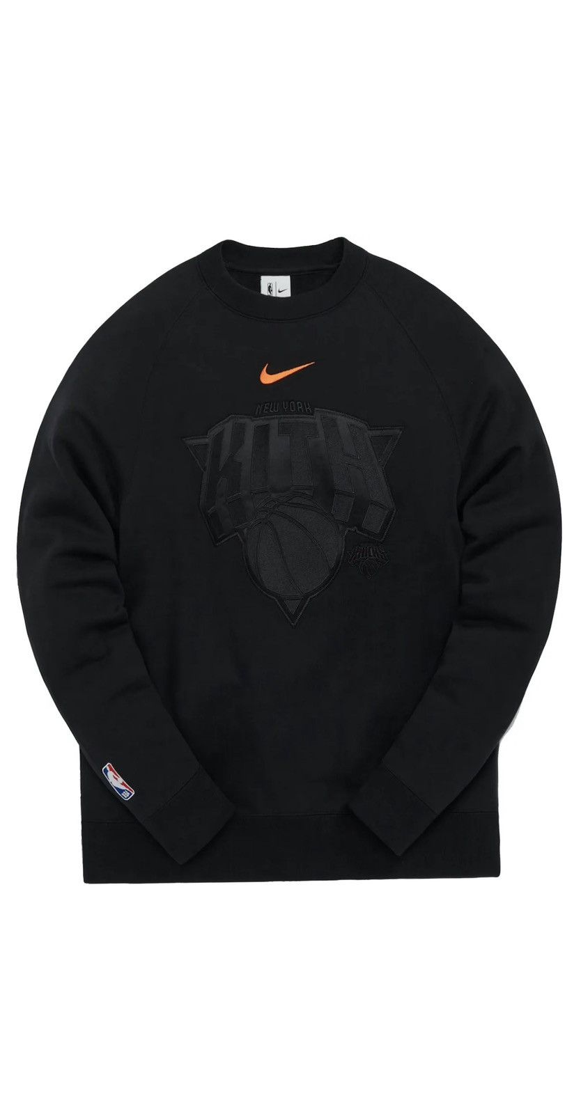 Kith & Nike for New York Knicks Fleece Crewneck 'Black' | Men's Size M