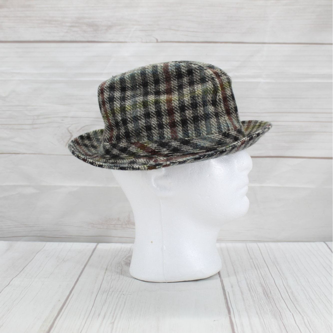 L.L. Bean × Vintage Vtg LL Bean Multi Houndstooth Fedora Lined Hat Size ONE SIZE - 2 Thumbnail