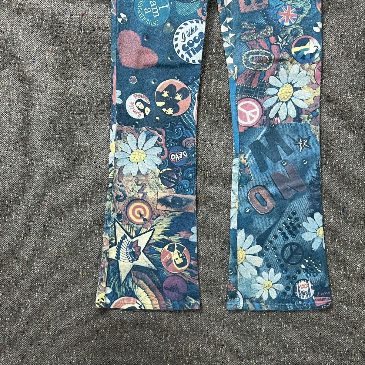 Other Rare Vintage Modzart London All Over Print Jeans Size 26" / US 2 / IT 38 - 3 Thumbnail