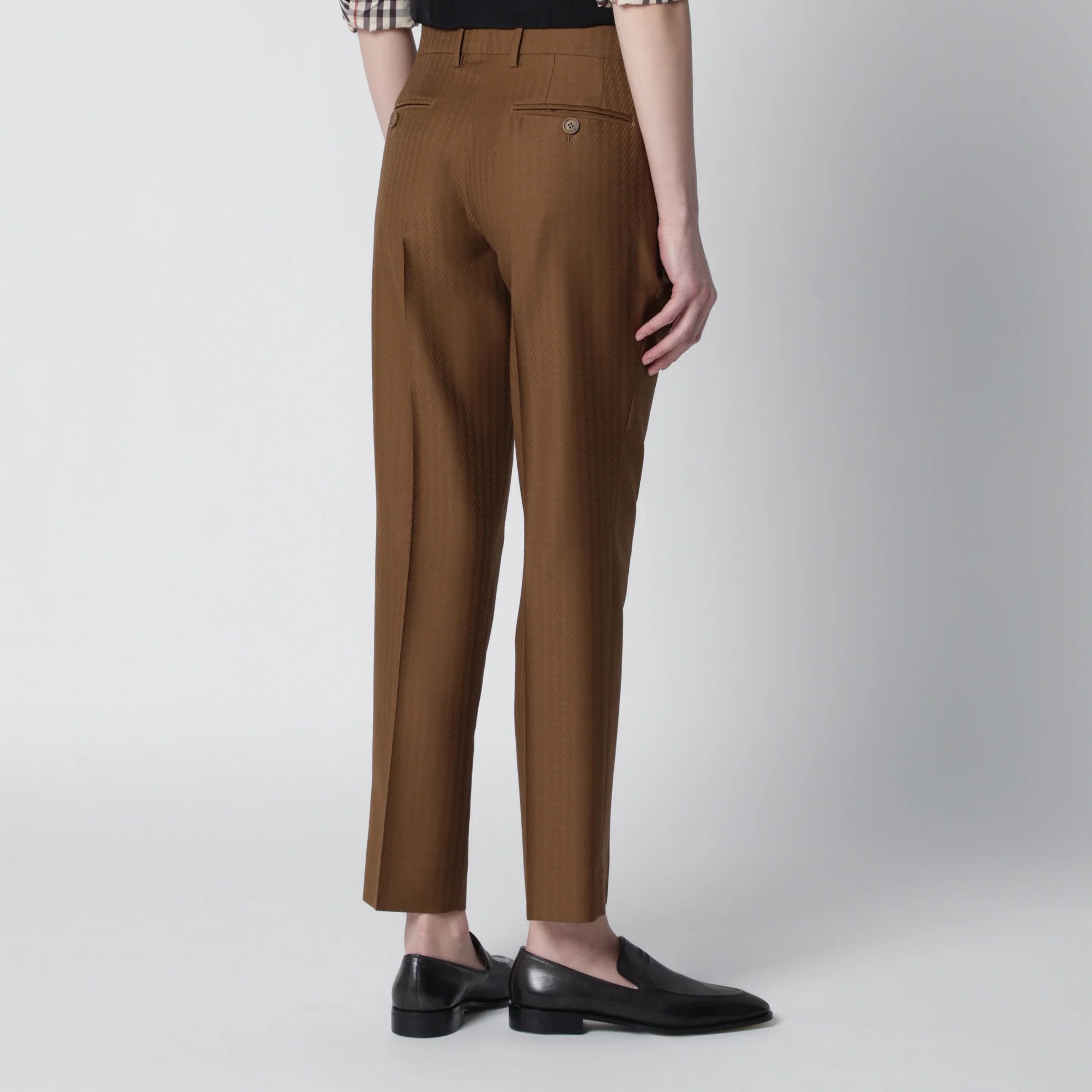 Burberry o1d2blof0426 Wool Pants in Brown Size 27" / US 4 / IT 40 - 3 Thumbnail